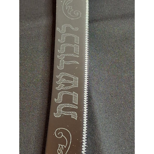 1990s Mazon Sterling Silver .925 Shabbat Challah Knife 13" Serrated Steel in Box Judaica For Sale - Image 13 of 18