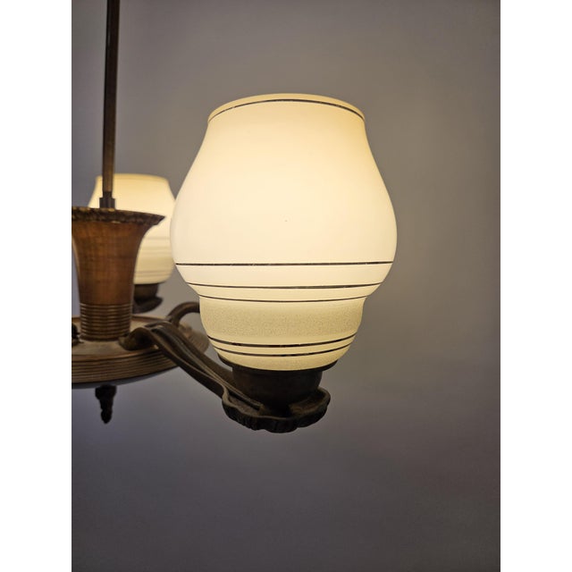1930s Glass Ceiling Lamp Model 1376 by Paavo Tynell for Oy Taito Ab, 1930s For Sale - Image 5 of 18