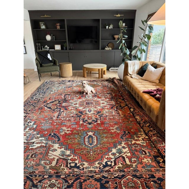 Stunning Antique Persian Serapi With Crisp Dyes and Rare Animals Inside ~ 10 X 13 For Sale In Milwaukee - Image 6 of 7