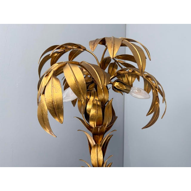 Mid-Century Modern Gold-Plated Palm Tree Table Lamp by Hans Kögl, Germany, 1970s For Sale - Image 3 of 10