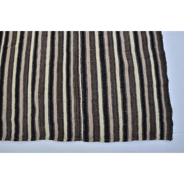 Vintage Mid-Century Turkish Striped Kilim Rug With Muted Earth Tones For Sale - Image 11 of 11