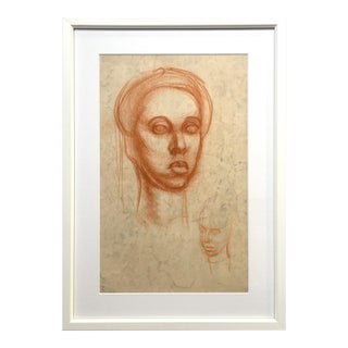 Robert Berks Original Mid-Century Drawing 17 X 24, Framed For Sale