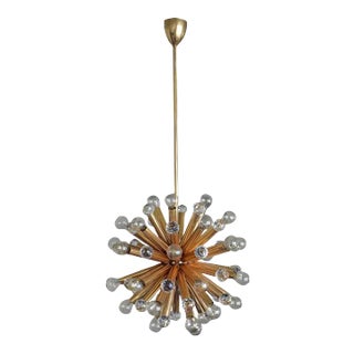Gilt Brass Pendant Lamp with Swarovski Balls from Ernst Palme, 1960s For Sale