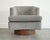 Wood Set of Swivel Chairs in Walnut and Linen by Harvey Probber, C. 1950s For Sale - Image 7 of 10