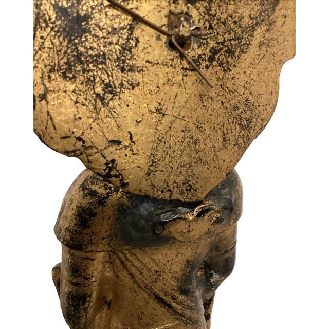Vintage Showa Period (1926–1950s) Japanese Kannon Buddhist Cast Iron Statue For Sale In Panama City, FL - Image 6 of 8