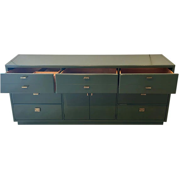 72" Finished 2 Door 7 Drawer Vintage Buffet For Sale - Image 4 of 4