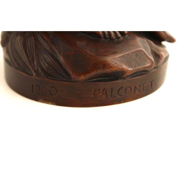 Late 19th Century Antique Bronze Sculpture “La Baigneuse” the Bather by Etienne Falconet, 16” For Sale - Image 5 of 10