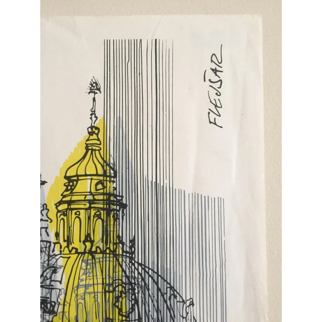 Josef Flejsar Vintage 1993 Czech Lithograph Print Poster "Franz Kafka Exposition" For Sale - Image 9 of 13