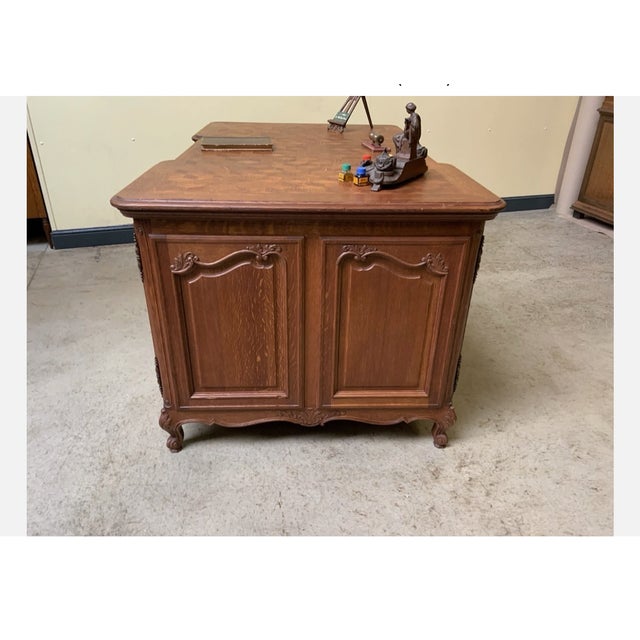 1940s Double-Sided Oak Desk, 1945 For Sale - Image 5 of 10