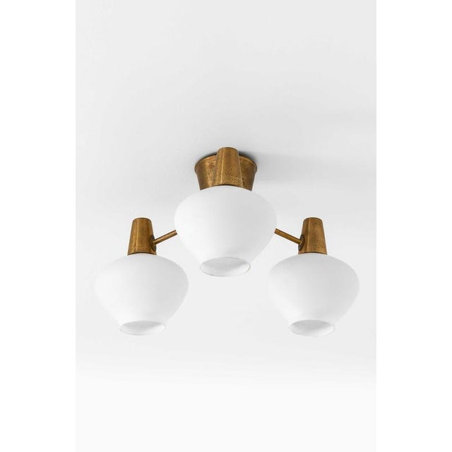 This very rare set of ceiling lamps or flush mounts, designed by Hans Bergström and produced by Ateljé Lyktan in Åhus,...