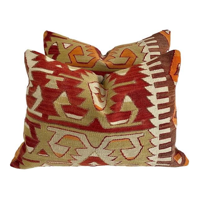 Vintage Kilim Oversized Pillows For Sale
