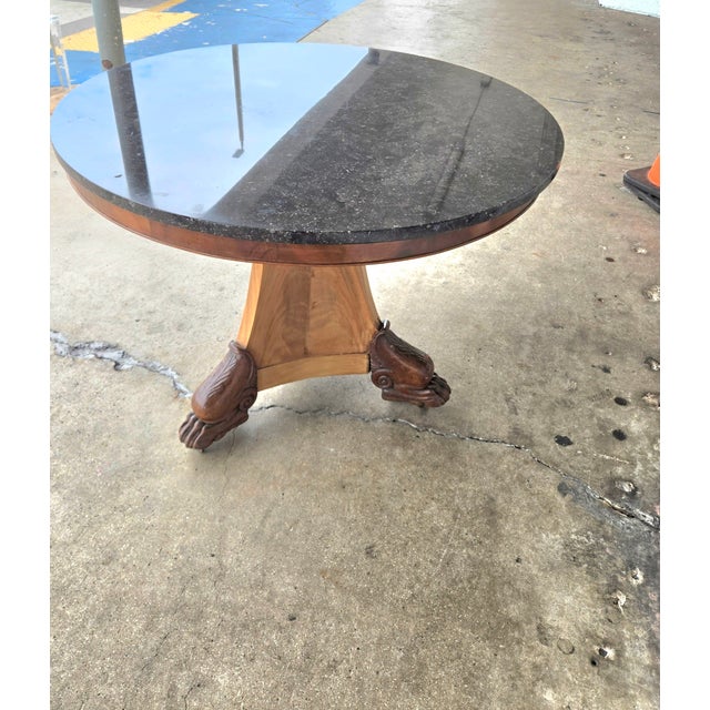 19c Restoration Period French Empire Center Table W Marble Top For Sale - Image 15 of 15