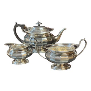 Vintage English Silver-Plated Tea and Coffee Service, 1930s, Set of 3 For Sale