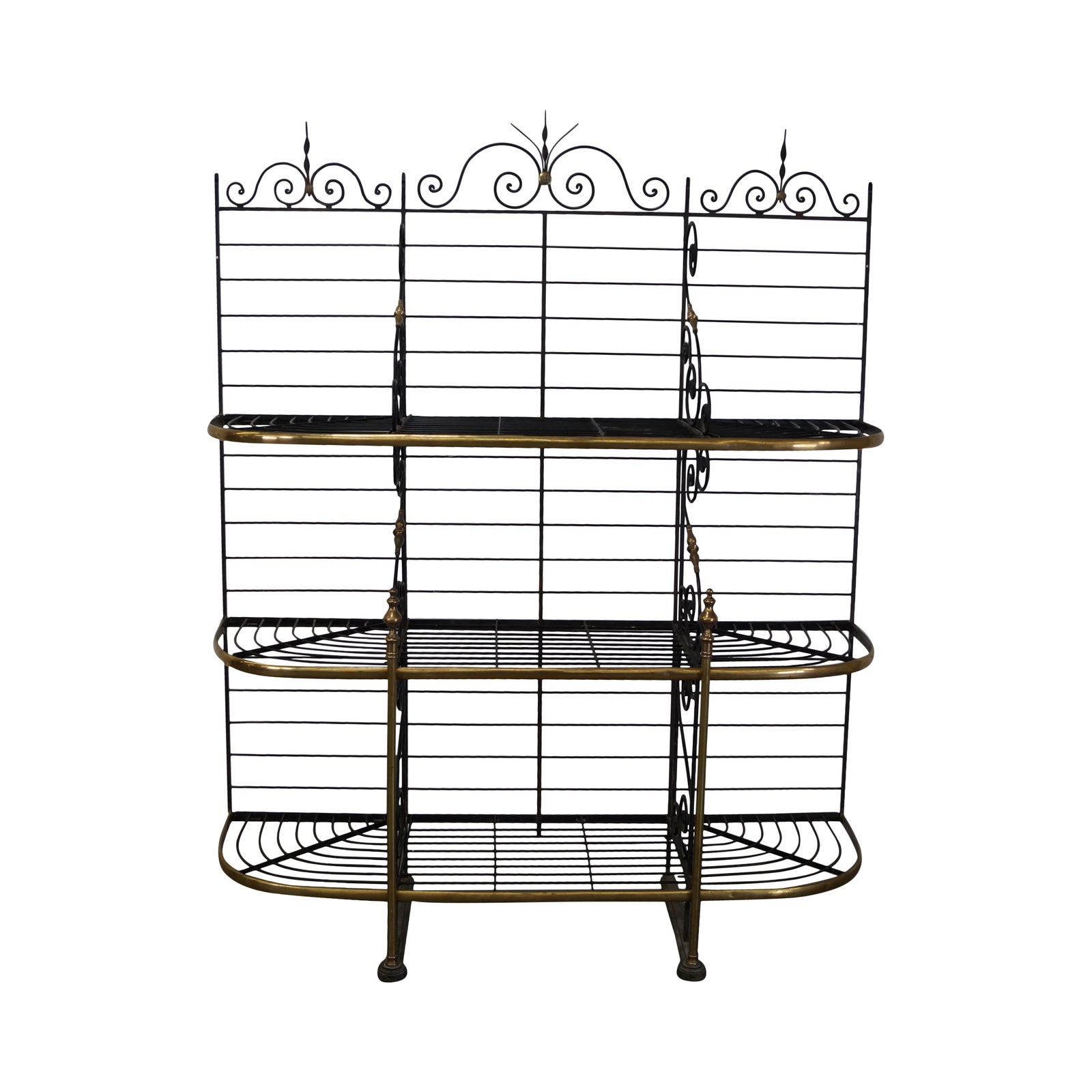 Vintage French Style Iron & Brass Baker's Rack Chairish