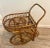Vintage Rattan French Rivera Drinks Trolley Bar Cart Attributed to Adrien Audoux & Frida Minet C. 1950's For Sale - Image 9 of 11