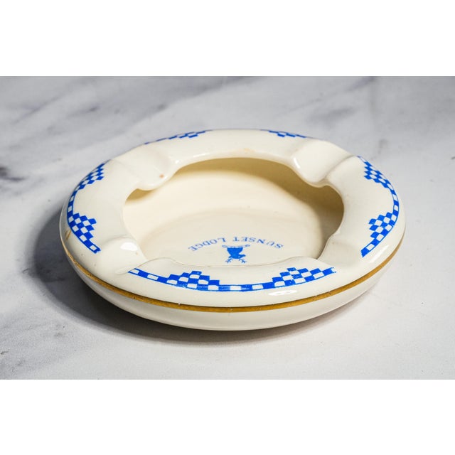 Ceramic Charming Antique Ceramic Ashtray English Ironstone Hotelware Dunn Bennett Burslem England Catchall Dish Home Decor For Sale - Image 7 of 11