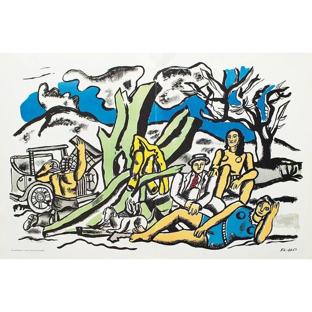 Fernand Léger XL 1987 After Fernand Leger "Country Outing", Second Edition Full-Color Print For Sale - Image 4 of 6