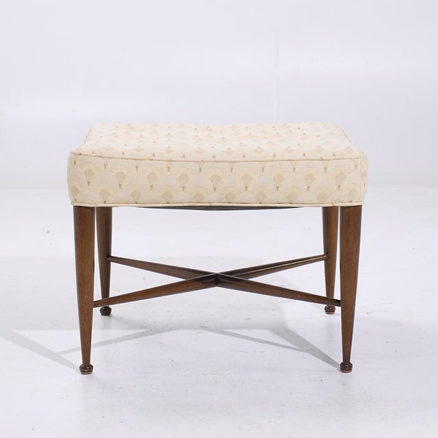 Wood Edward Wormley for Dunbar Model 5002 Mid Century Thebes Mahogany Stools - Pair For Sale - Image 7 of 11