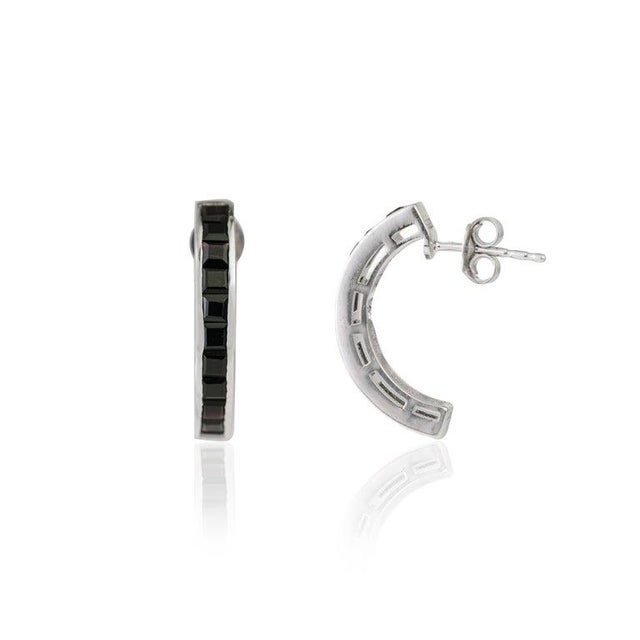 Not Yet Made - Made To Order Modern Black Onyx Bar Earrings in 925 Sterling Silver for Her- 2 Pieces For Sale - Image 5 of 10
