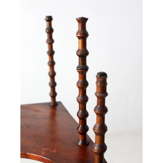 Antique Folk Art Spool Corner Shelf For Sale - Image 6 of 11