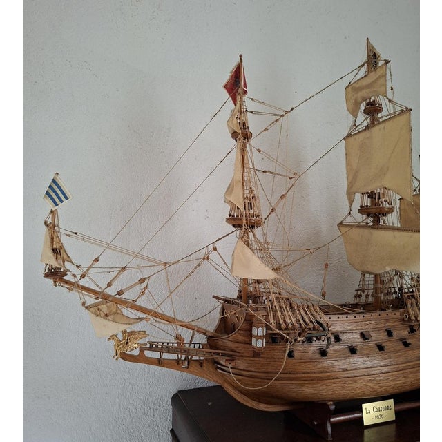 Large Model of the Ship La Couronne French Vessel, 1636 For Sale - Image 4 of 9