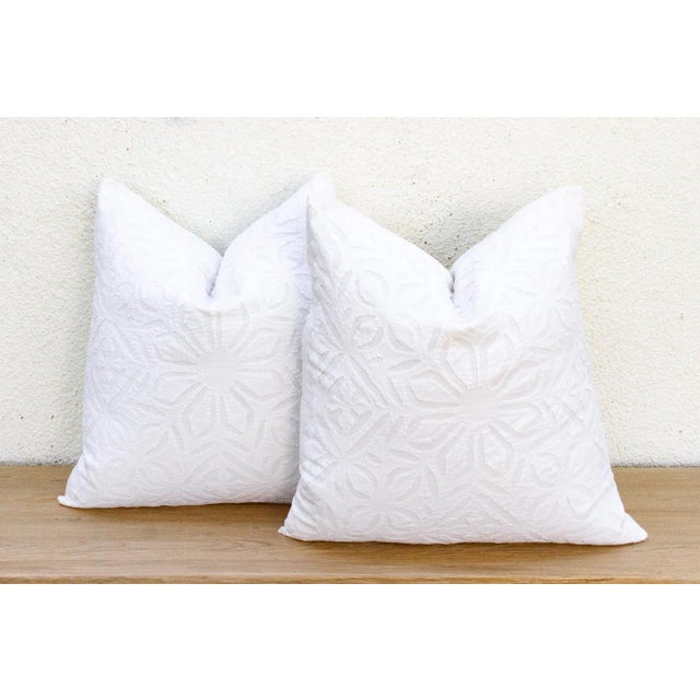 Boho Chic Diamond Weave, Pair of Appliqué Pillow Covers For Sale - Image 3 of 8