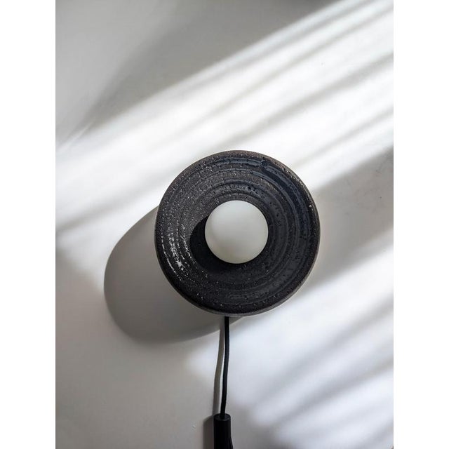 Caldera Partially Glazed Lava Stone Table Lamp by Clemence Birot For Sale - Image 9 of 18