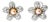 1970s 14K White Gold Pearl Diamond Filigree Lace Floral Earrings, Pair For Sale
