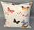 Mid-Century Modern 1990s Belgium Textured Linen Butterfly Fabric Down-Filled Pillow For Sale - Image 3 of 12