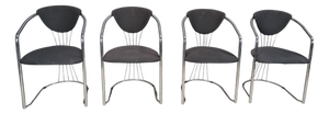 Vintage Chrome Dining Chairs from Effezeta, 1970s, Set of 4