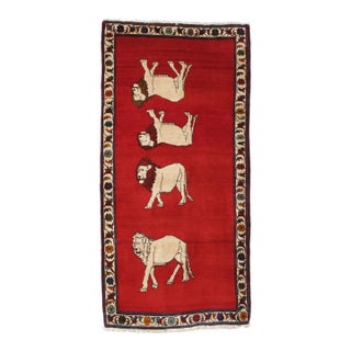 Vintage Hand-Knotted Persian Gabbeh Rug 3'0" X 6'3" For Sale