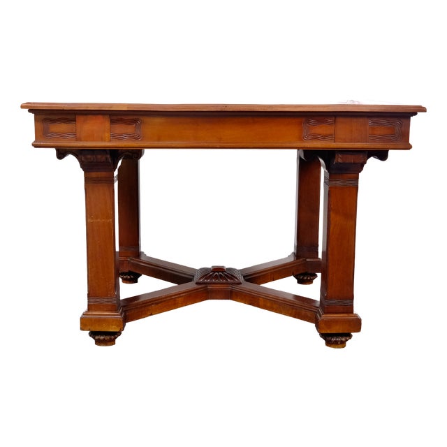 Antique Art Nouveau Table in Wood, Early 1900s For Sale