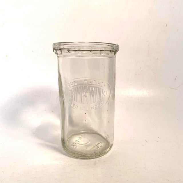 1940s Duraglas “Drink Milk for Health & Economy” Embossed Dairy Jar For Sale - Image 4 of 12
