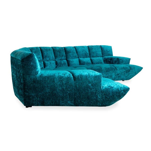 Fabric Corner Cloud 7 Sofa in Blue Turquoise from Bretz For Sale - Image 11 of 14