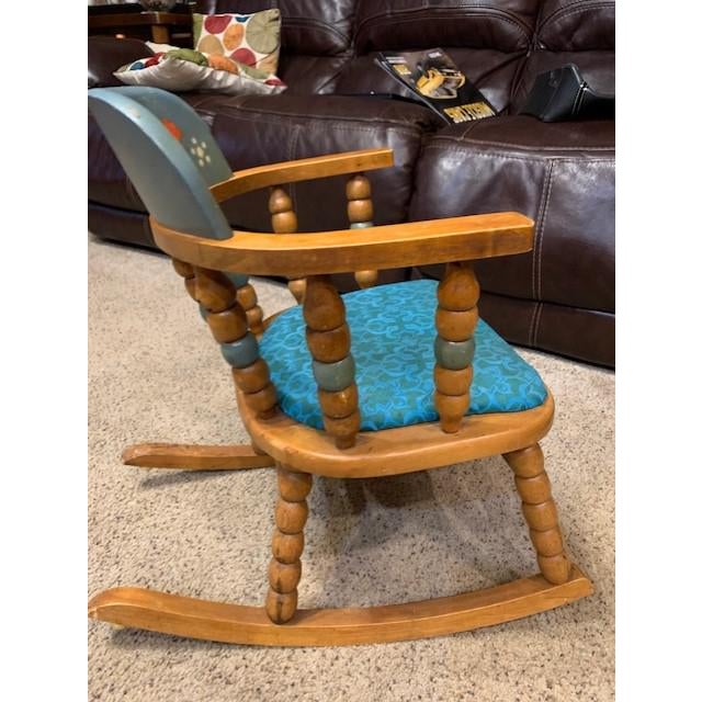 Vintage Styled By Phoenix Usa 1920 S Children S Wooden Rocking Chair Chairish
