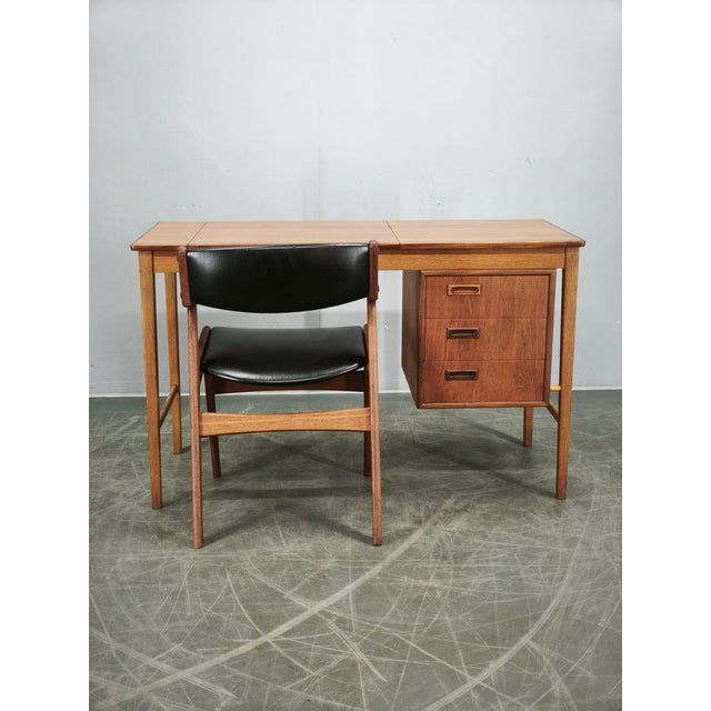 Teak Vanity Table with Mirror by Sven Aage Madsen, Denmark, 1960s, Set of 2 For Sale - Image 3 of 18