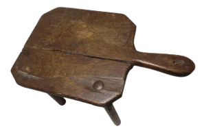 Early 19th Century Wood Breadboard Repurposed Footstool