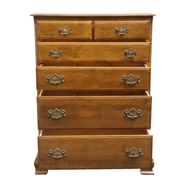 Late 20th Century Ethan Allen Heirloom Nutmeg Maple Colonial Early American 35" Chest of Drawers 10-5304 For Sale - Image 5 of 13
