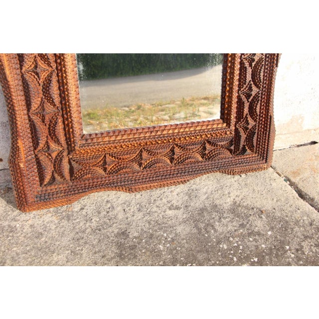 19th Century 19th Century Tramp Art Mirror For Sale - Image 5 of 9