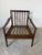 Mid Century Ib Kofod Larsen Style Scandinavian Lounge Chair With Blue Leather Cushions For Sale - Image 14 of 18