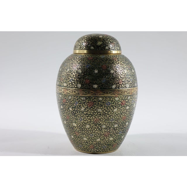 Metal Mid 20th Century Decorative Brass Urns - A Pair For Sale - Image 7 of 11