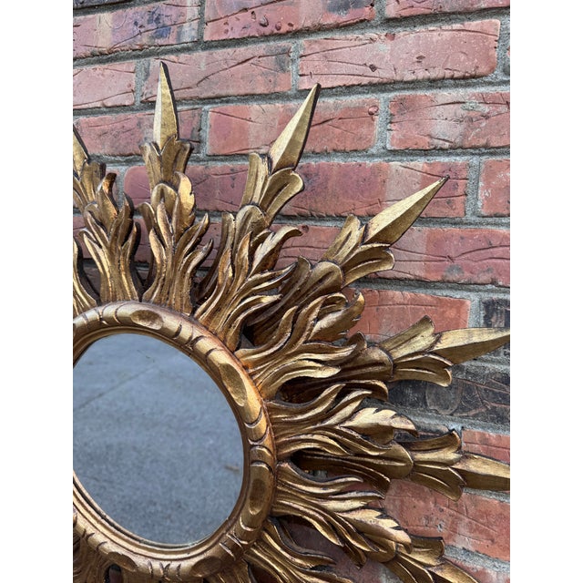 French Vintage French Sunburst Mirror For Sale - Image 3 of 11
