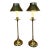 Pair of Vintage Stiffel Brass Candlestick Lamps With Brass Shades For Sale