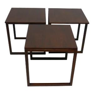 Midcentury Danish Modern Rosewood Nesting Tables - Set of 3
