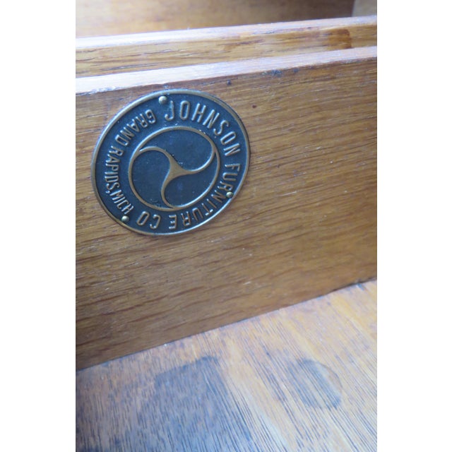 French Early 1900s Johnson Furniture Carved Inlay Tall Chest of Drawers For Sale - Image 10 of 18