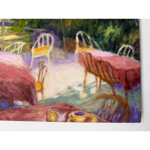 Purple 1997 Ricardo Blaseotto “Bar Champs Elysees” Oil on Canvas Painting – Unframed For Sale - Image 8 of 12