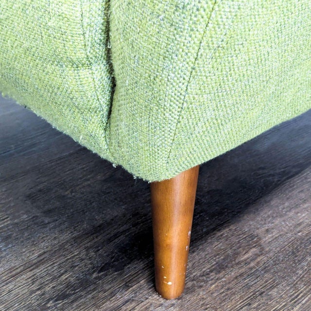 Green Article Mod Mid-Century Modern Green Lounge Chair With Wooden Legs For Sale - Image 8 of 9