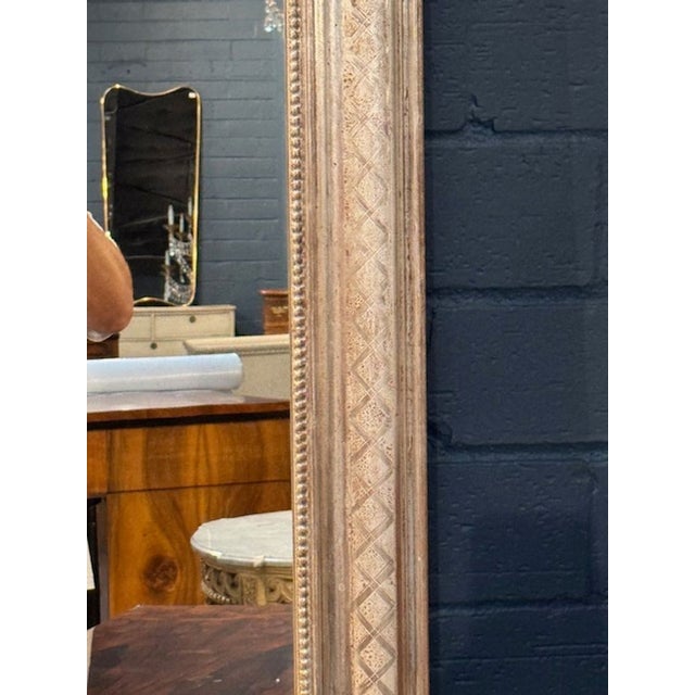 Late 20th Century Gorgeous Pair of Silver Louis Philippe Mirrors With Arch Top For Sale - Image 5 of 5