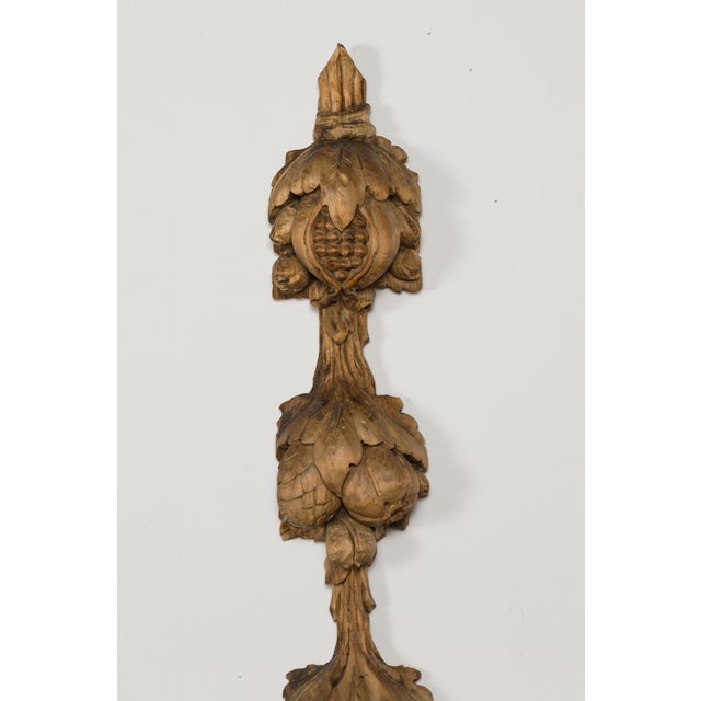 Late 19th Century Pair of 1880s Italian Carved Wooden Wall Carvings Depicting Pomegranates For Sale - Image 5 of 11