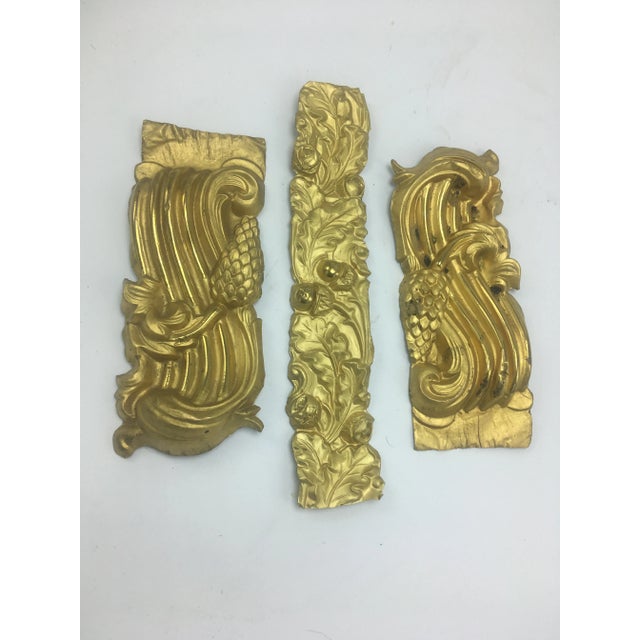 Gold Gilt Decorative Fragments - 3 Pieces For Sale In Charleston - Image 6 of 6